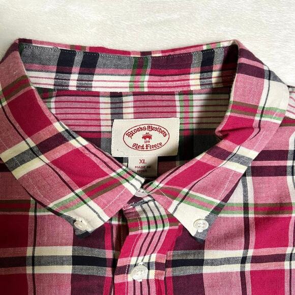 Brooks Brothers Red Fleece Button Up Men's XL Linen Cotton Oxford Classic Preppy - Picture 2 of 6